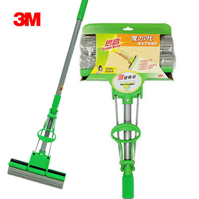 3M 思高加强型吸水万用胶棉拖把滚筒式排水快速吸水送替换装