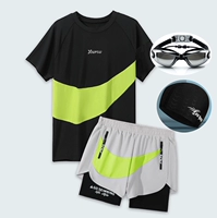 Зеленый комплект, водонепроницаемая плавательная шапочка