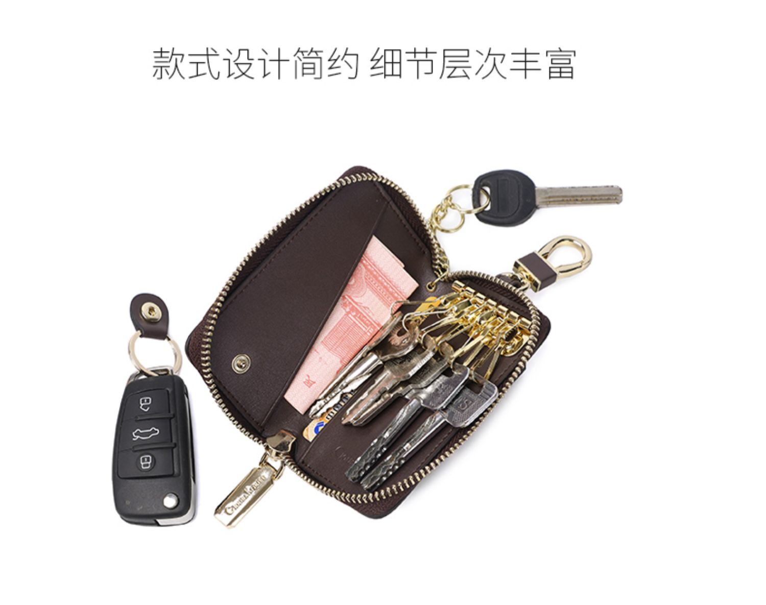 Clous Krause mới xe đa năng công suất lớn đa chức năng thay đổi túi đơn giản unisex - Trường hợp chính ví móc chìa khóa