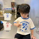 Мультяшная детская тонкая футболка с коротким рукавом для мальчиков, детская одежда