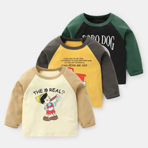 Boys long-sleeved T-shirt pure cotton autumn and autumn childrens clothing Childrens childrens childrens baby base shirt tide U11199