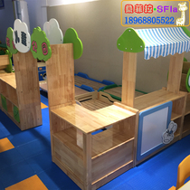 Qiaoqiao kindergarten forest park activity area corner childrens game area corner toy storage cabinet log QQ