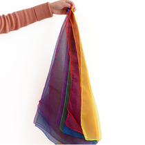 Colorful gauze towel 6 ORFF teaching game props Kindergarten advanced silk scarf parent-child game props