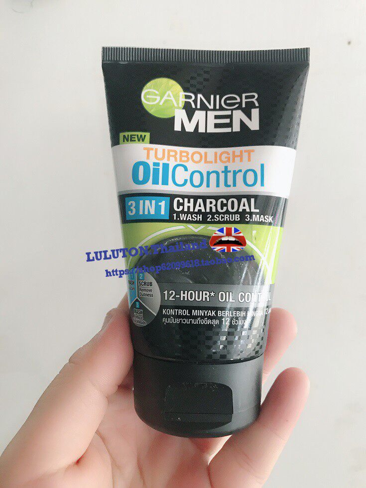 Buy 2 Thai Garnier men's bamboo charcoal 3-in-1 scrub facial cleanser can be used as mask men's facial cream