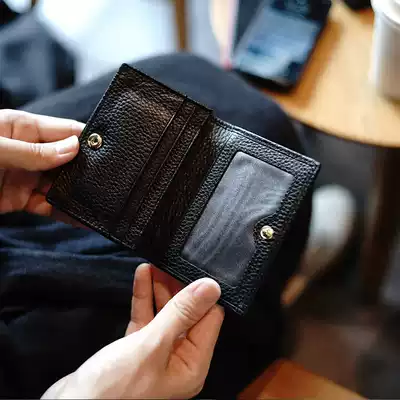 GUOCOLEE custom simple snap driver's license card bag leather mini multi-card cowhide card holder small card bag