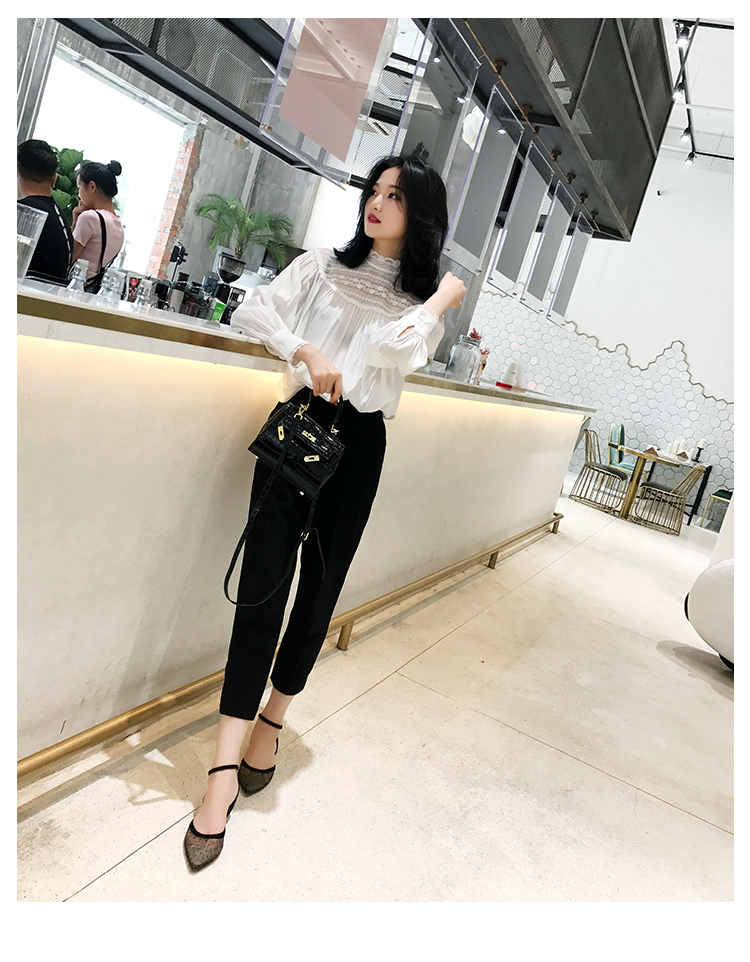 FECN khóa eo cao chân nhỏ quần lọt khe phù hợp với quần nữ - Khởi động cắt quần jean nữ ống rộng