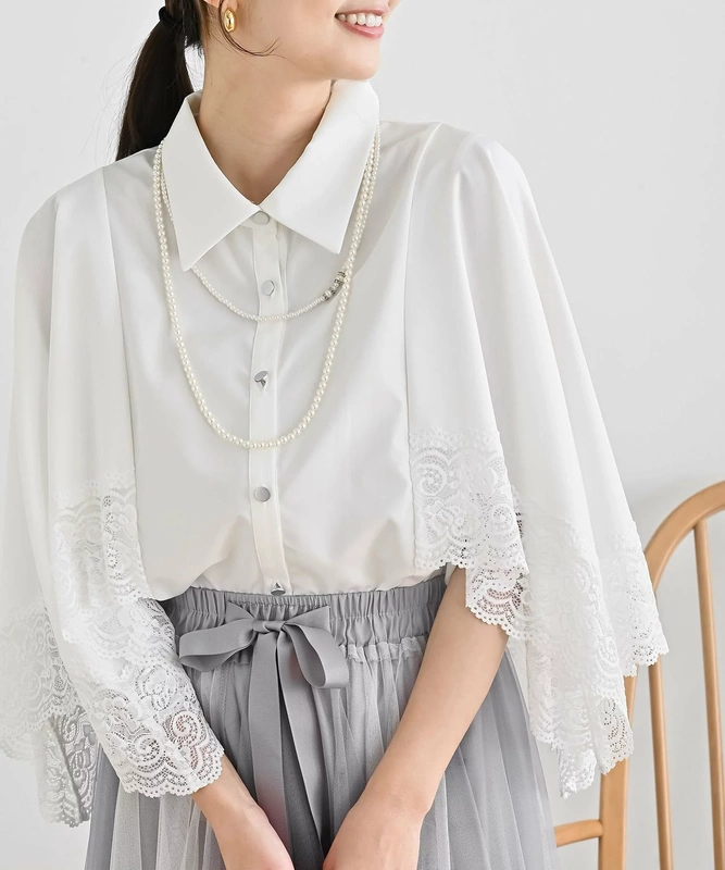 Free Shipping Special Offer, Defective Items, Japanese Order, Original Order, Women's Lace Patchwork Drop Shoulder Mid-Sleeve Shirt Cardigan Top Free Shipping Special Offer, Defective Items, Japanese Order, Original Order, Women's Lace Patchwork Drop Shoulder Mid-Sleeve Shirt Cardigan Top