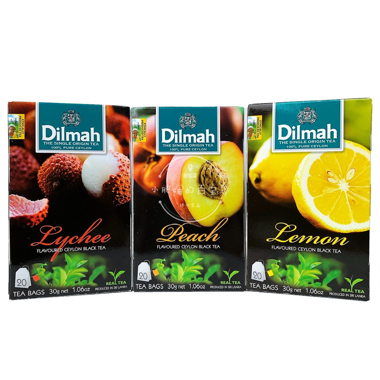 Imported Dilmah Dilma Fruit Tea Peach Litchi Lemon Flavor Black Tea 20 Pack Bag Tea Bag Ceylon