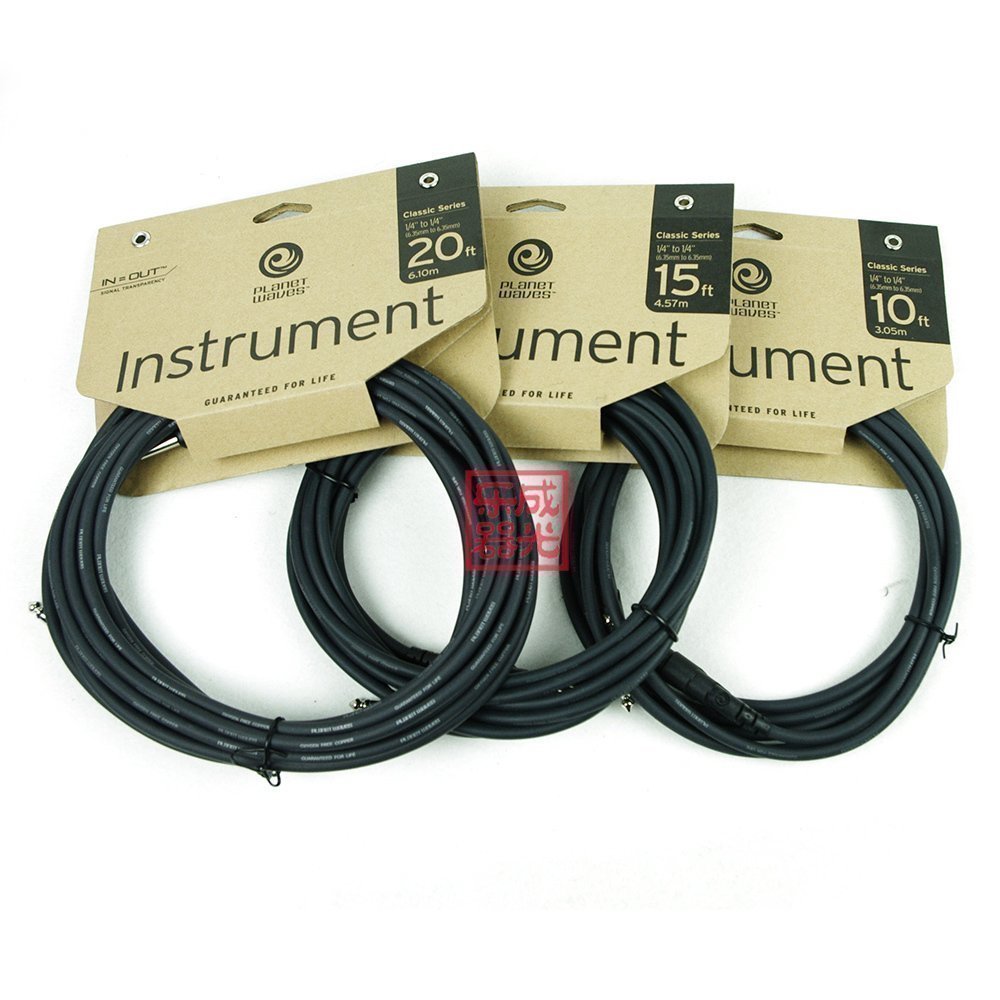 Planet Waves Guitar Bass Cable Noise Reduction PW-CGT-5 10 15 20