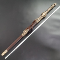 Dragon Wang pure bronze war sword flower pattern steel Longquan Changrong knife sword hand making process swing piece not open blade