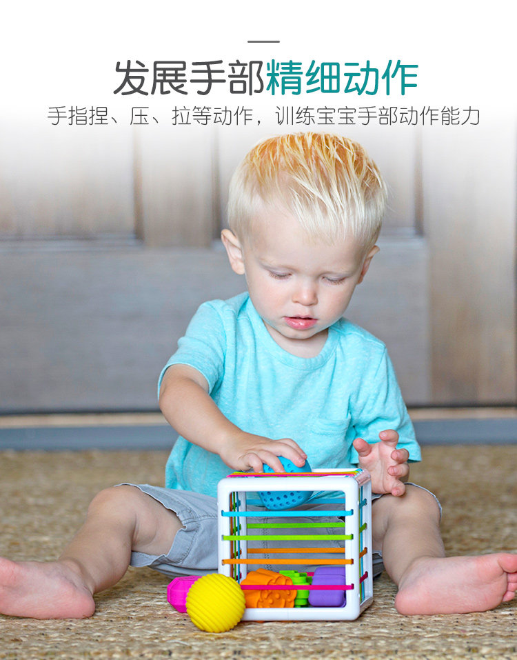 Игрушки сортировщики fatbrain婴幼儿彩虹塞塞乐益智认知宝宝一岁早教盒子忙碌6-9个月 Wisdom warehouse