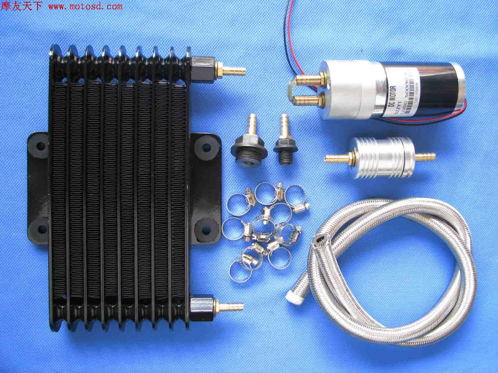 Locomotive Yangtze River 750 satchel partial three-wheeled retrofit external oil cold cycle heat dissipation oil cooler kit