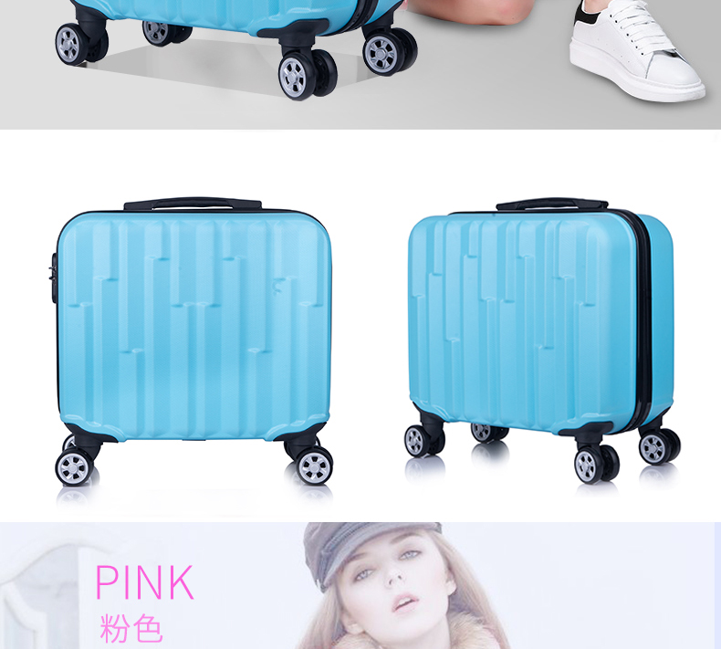Trường hợp nội trú nhỏ 18 inch vali nhỏ nữ 17 inch trường hợp xe đẩy phổ quát bánh xe sinh viên du lịch hộp nhỏ hộp mật khẩu cặp kéo