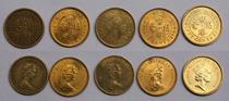 Hong Kong coins copper coin 5 cents 1977-1990 Elizabeth II complete set of five coins good circulation quality