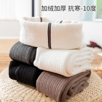 Girls elastic trousers plus thick autumn and winter knitting pit children step on foot and socking pure tight pants