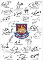 West Ham United team All players Signature Photo Wese Ham United attached photo frame
