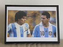 Maradona Diego Maradona Messi Lionel Messi signed photo with photo frame
