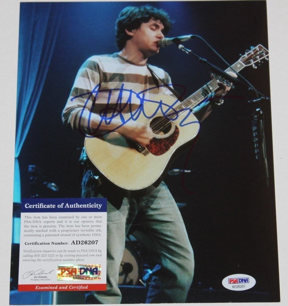 John Mayer John Mayer's autograph-signed photo attached to the certificate