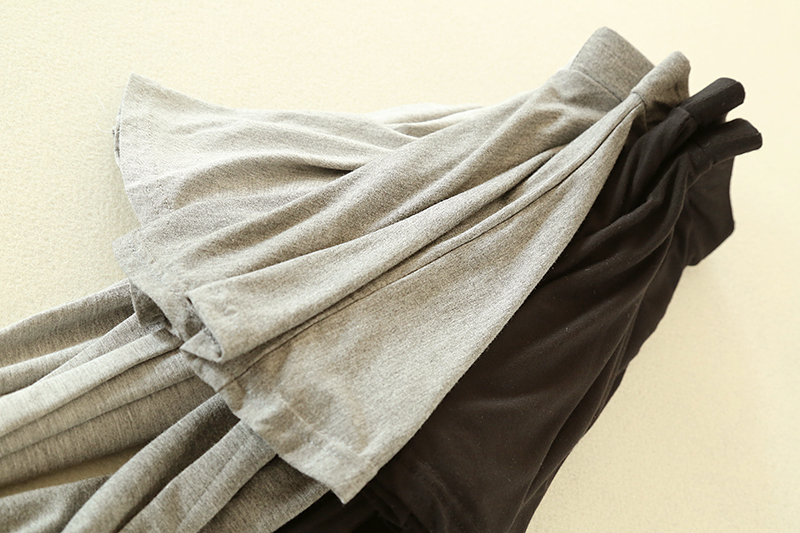 Mùa xuân và mùa thu cotton không thể đủ khả năng bóng xếp li giả hai mảnh quần legging váy cao eo co giãn túi hông mảnh cơ thể váy váy quần legging nữ cạp cao