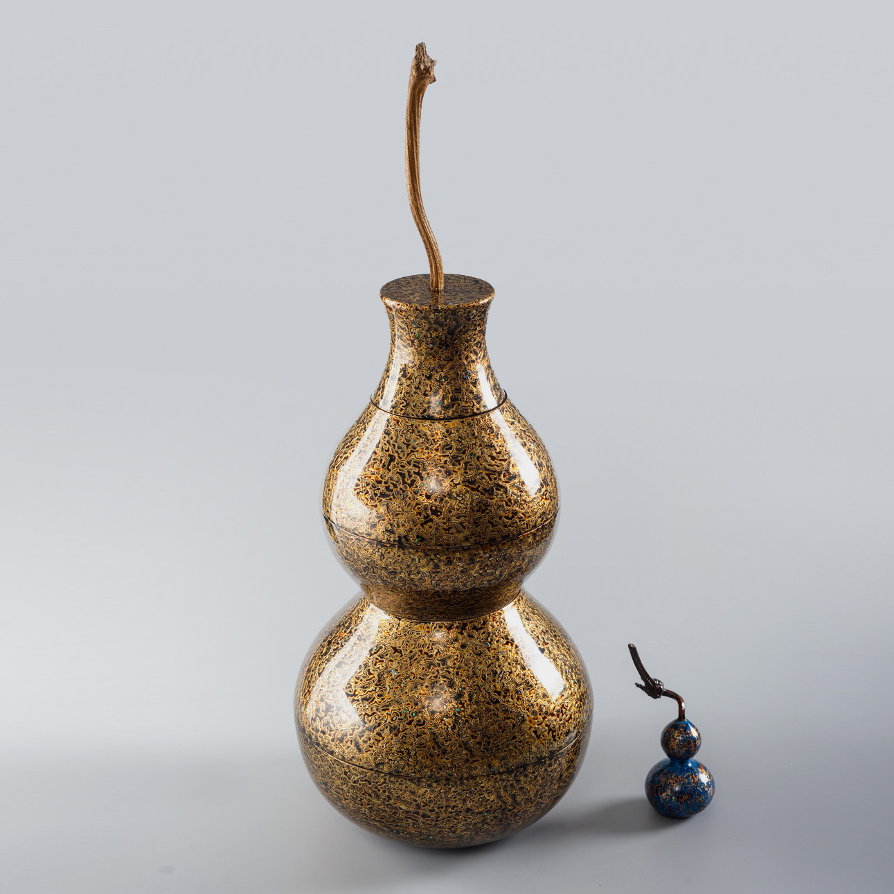 Extra large lacquer gourd Fulu multi-layer box club villa high-end furnishings non-heritage hand-made lacquerware