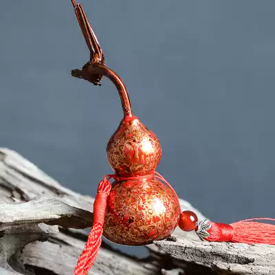 Hand-twisted gourd Natural paint gourd Car pendant gift Non-legacy hand-made lucky charm Evil rhinoceros leather lacquerware