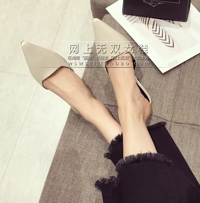 Bằng sáng chế da chỉ Muller giày dép stiletto Bao Đầu nửa dép lười biếng người kéo Châu Âu và Mỹ thời trang cao gót sự nghiệp