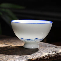 Hand-painted underglaze porcelain Lotus Kung Fu Puer tea cup tea cup tea props single cup owners personal cup