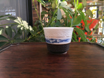 High white clay glaze comprehensive decorative color glaze blue and white landscape painting gold tea cup tea cup Master Cup individual cup