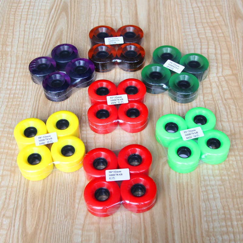 Double-up skateboard wheels Brush street travel Low hardness soft shockproof highway Silent all-terrain all-around