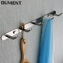 304 stainless steel towel adhesive hook non-hole kitchen hook wall hanging clothes hook bathroom toilet row hook