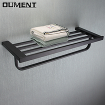 Bathroom towel rack 304 stainless steel bathroom towel rack Holder perforated toilet black towel rack