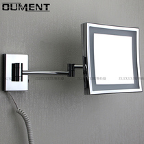 Full copper with lamp vanity mirror triple magnification shower room Beauty Mirror toilet wall-mounted Fashion Square mirror