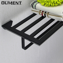 All copper bath towel rack black wall hanging bathroom shelf toilet hardware pendant bathrobe towel rack