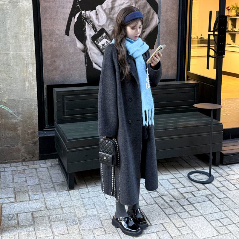 Yikowow Jeju Winter Exclusive 10% Camel Hair 10% Mulberry Silk Wool Coat with Lapel Double-Sided Woolen Coat Yikowow Jeju Winter Exclusive 10% Camel Hair 10% Mulberry Silk Wool Coat with Lapel Double-Sided Woolen Coat
