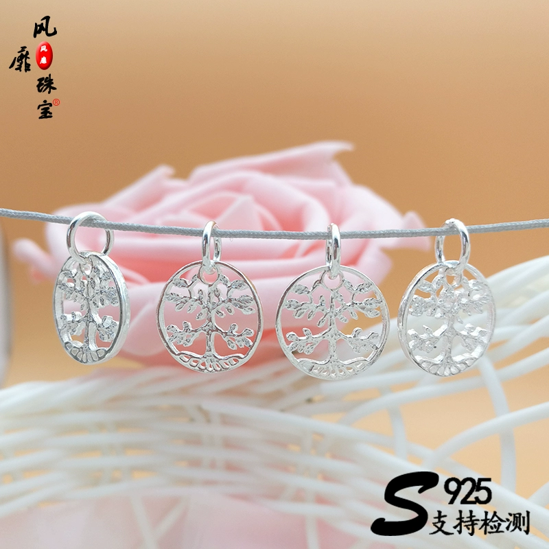 Mặt dây chuyền cây Life 925 Bạc DIY Phụ kiện thả Vòng tay Vòng cổ Sterling Silver Lucky World Tree Mặt dây chuyền - Vòng đeo tay Clasp