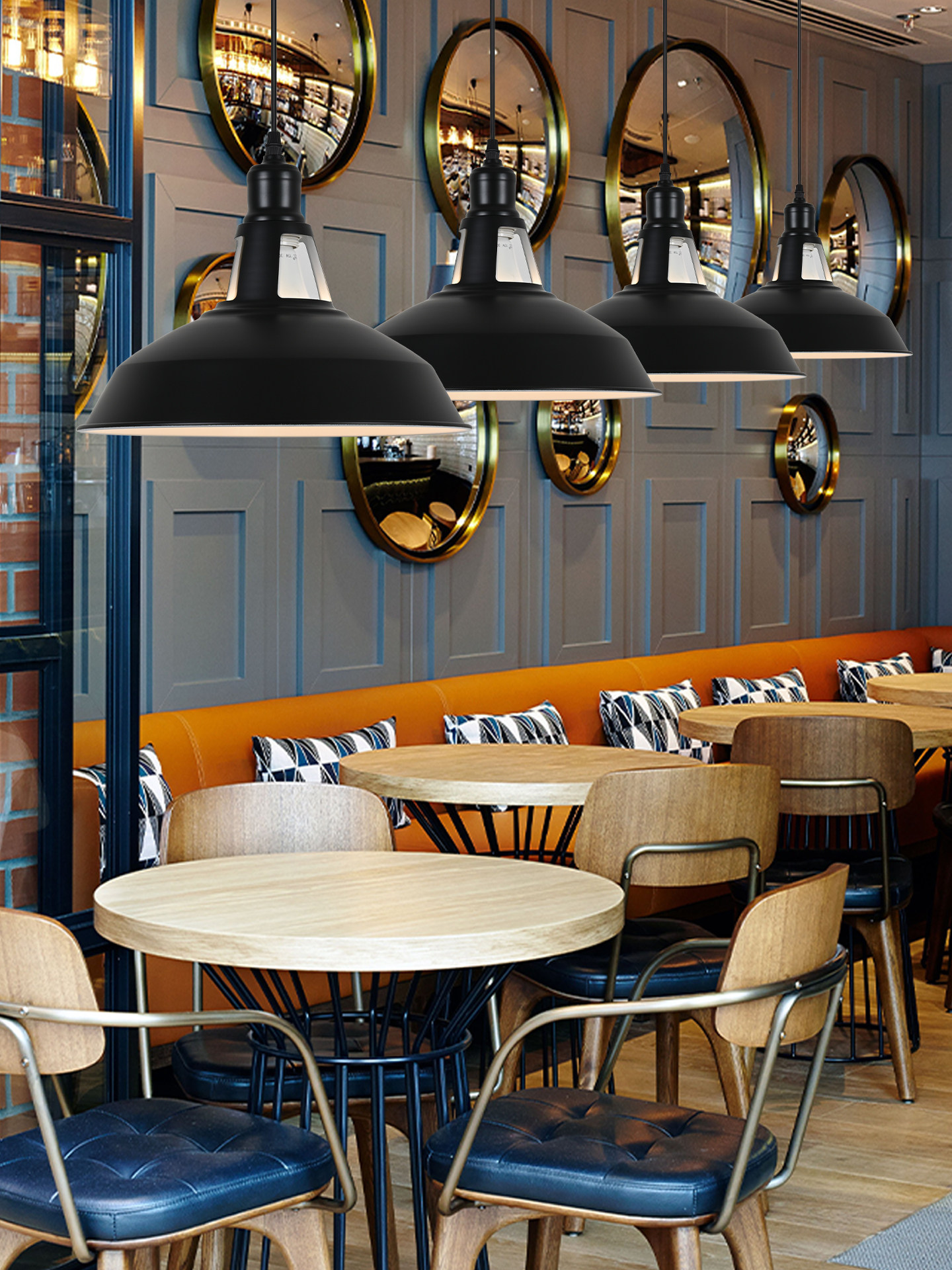 Retro Chandelier, Simple Antique Style, Nostalgic Industrial Style, Iron Lampshade Shell, Catering Restaurant, Hot Pot Bar, Cafe