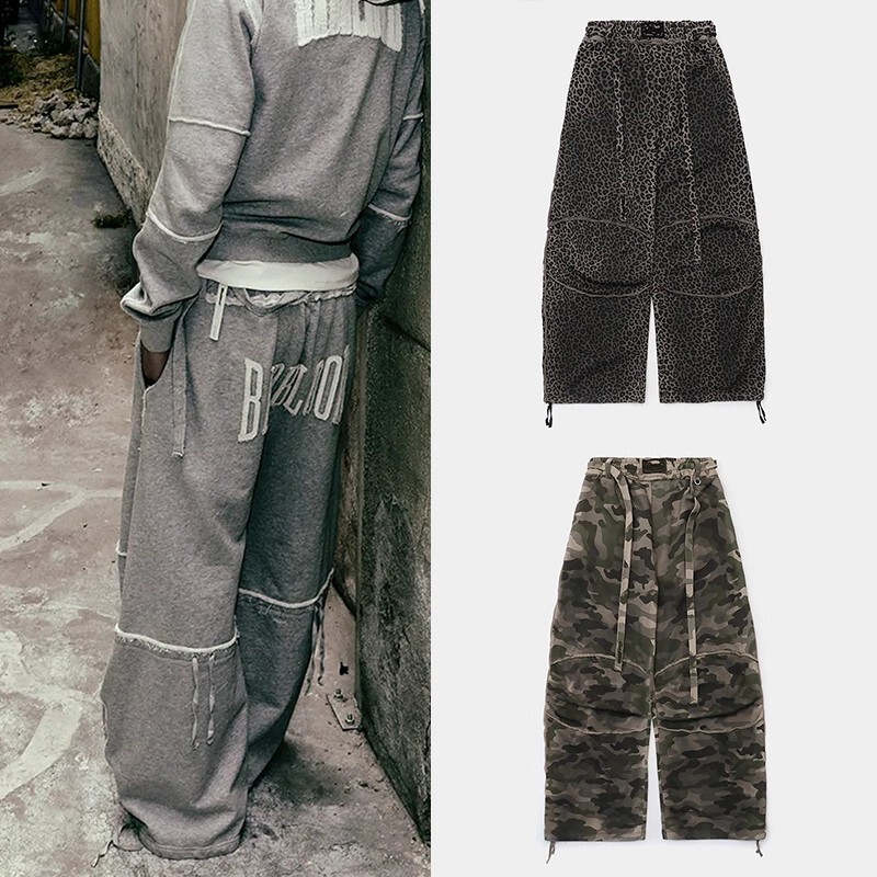 Korean Badblood American Retro Loose Leopard Print Pants Women's Casual Pants Sports Sweatpants Niche Wide-Leg Long Pants Korean Badblood American Retro Loose Leopard Print Pants Women's Casual Pants Sports Sweatpants Niche Wide-Leg Long Pants