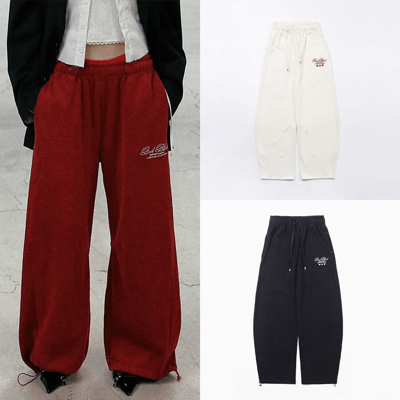 Korean Badblood Casual Pants for Women, American Style Slimming Niche Wide-Leg Loose Sports Pants, Street Dance Straight-Leg Pants