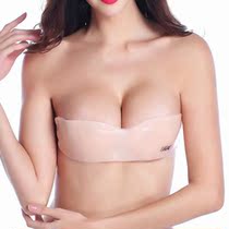 One-piece silicone invisible bra chest patch Wedding dress gathered ultra-thin large size breast patch strapless underwear halter