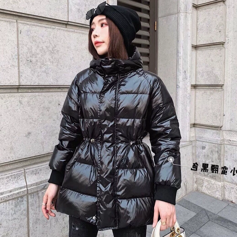 Áo khoác châu Âu 2019 mùa đông mới xuống áo khoác nữ Hàn Quốc trùm đầu eo dày bánh mì ấm- - Xuống áo khoác