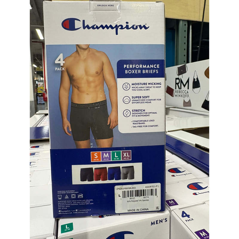 Directly Shipped from the Usa: Champion Men's Boxer Briefs, Comfortable, Stretchy, Breathable, New Fashion Style, 4-Pack