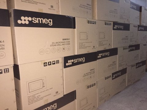 Mới (đĩa phẳng có hấp) Lò vi sóng nhúng máy tính để bàn SMEG Smeg SBIM30X của Ý lò vi sóng samsung