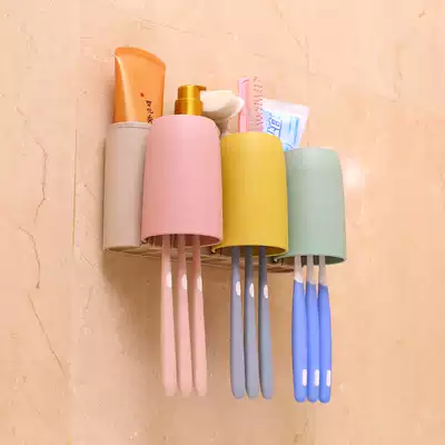Suction Wall toothbrush holder wash set Wall creative suction cup mouthwash Cup toothpaste dental box holder brush Cup