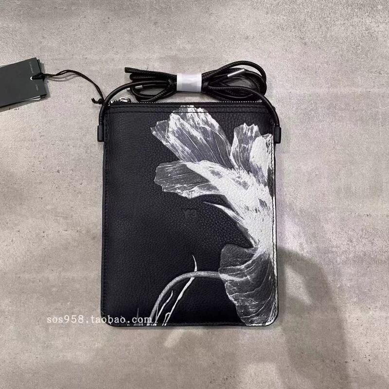 Adidas Y-3 Flr X Body Floral Graffiti Leather Shoulder Bag Crossbody Bag In2402
