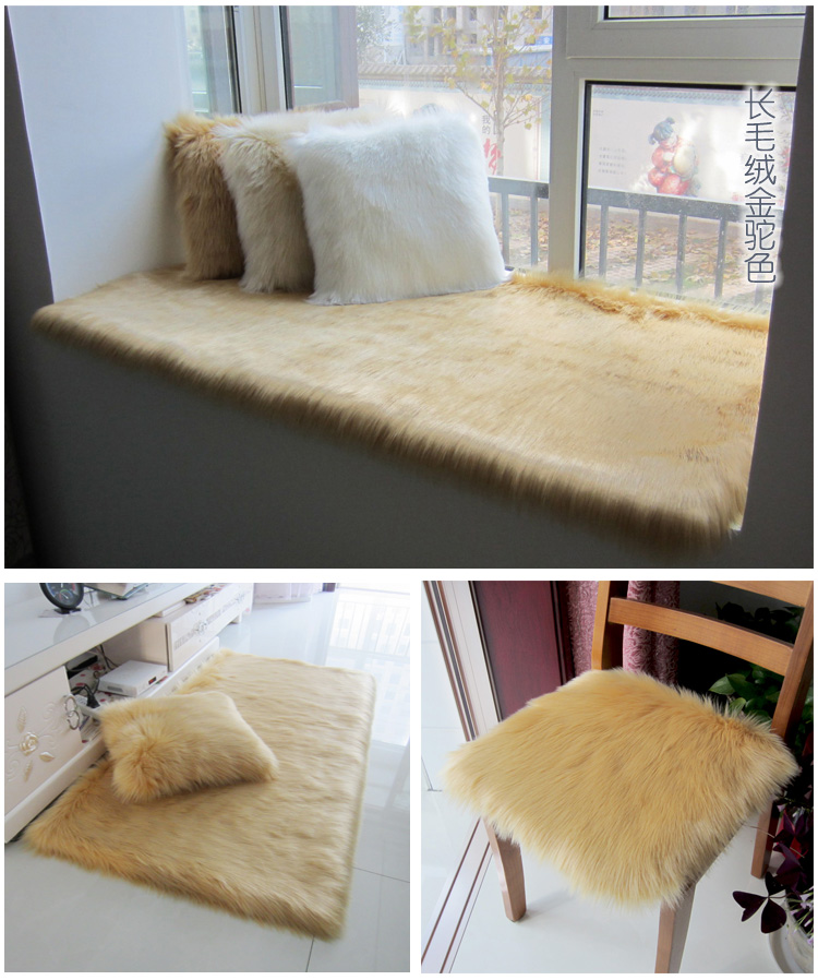 Đơn giản giả len ghế sofa da đệm chống trượt cửa sổ thảm sang trọng rắn gỗ sofa đệm pad cửa sổ pad tùy chỉnh thảm trải ghế gỗ phòng khách