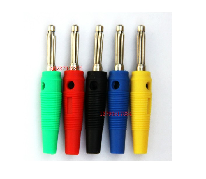 Seven - pin banana plug - in copper 4MM banana plug plastic hose tail can be screwed to weld soft tail