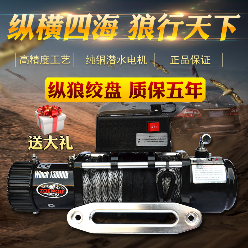 Electric Winch 12V Vehicle 24V Car Off-Road Vehicle Modification Rescue Relief Device Car Self-Rescue Trailer Winch