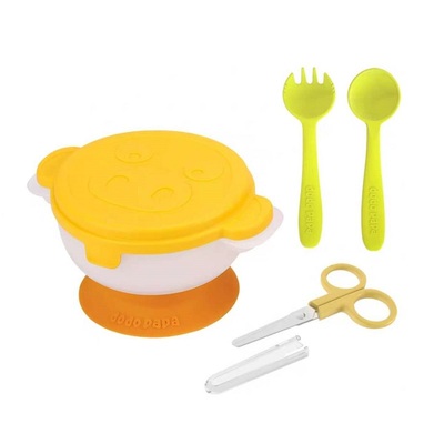 DODOPAPA Daddy Made Out Bowl Baby Out Tableware Set Sucker Bowl + Spoon + Food Cissor