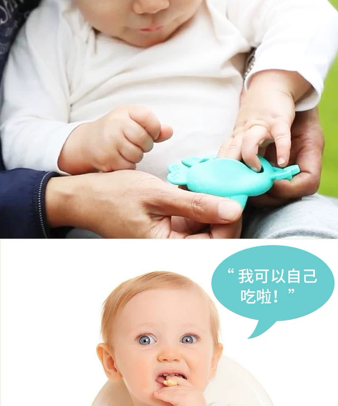 Mỹ Hashtag Kidz bé silicone teether Răng trẻ răng hàm que Đồ chơi cắn có thể được đun sôi - Gutta-percha / Toothbrsuh / Kem đánh răng tưa lưỡi cho trẻ sơ sinh