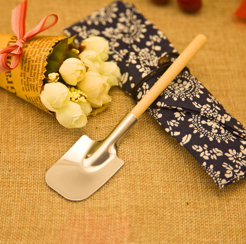 (Buy 2 Get 1 Free) Creative Shovel Spoon Stainless Steel Dessert Spoon Yogurt Spoon Ice Cream Spoon Canned Spoon